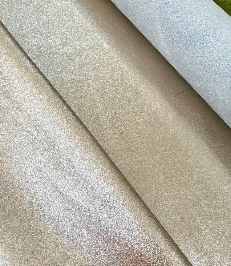 Plongé cowhide leather - Metallic Champagne
