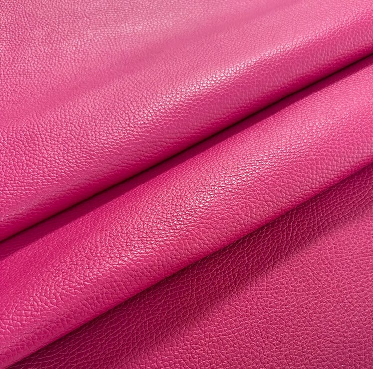 Italian Pebbled Leather in Hot Pink