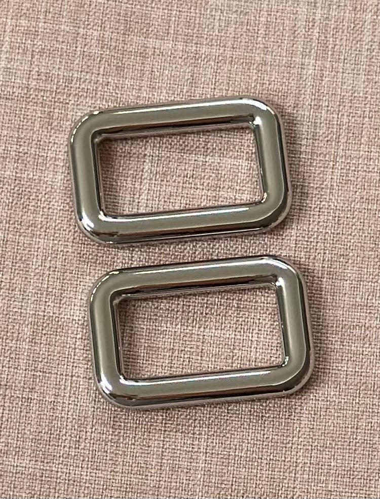 Stainless steel 1" rectangular ring - in silver - set of 2