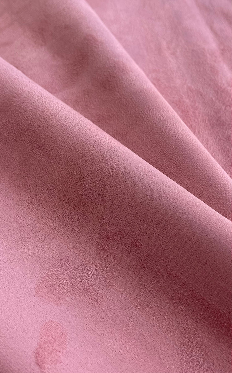 Pre-interfaced Faux Suede Lining Fabric - Dusty Rose