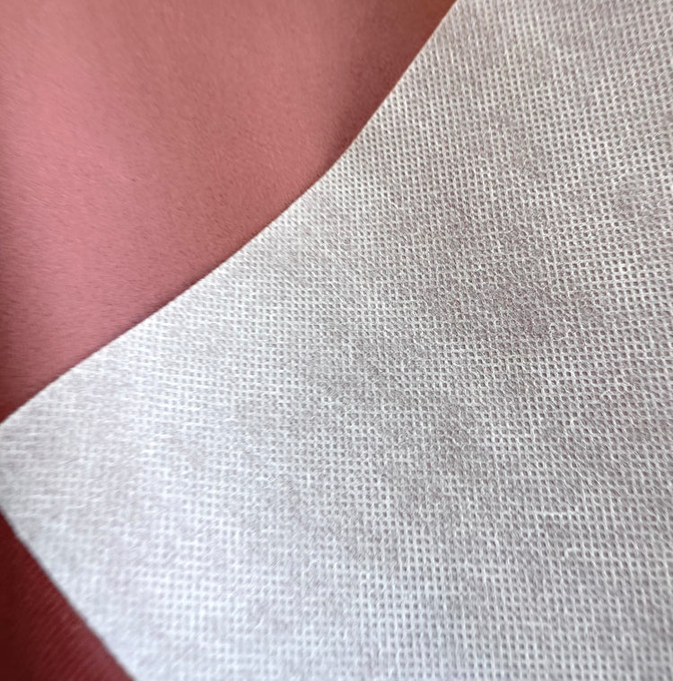 Pre-interfaced Faux Suede Lining Fabric - Dusty Rose