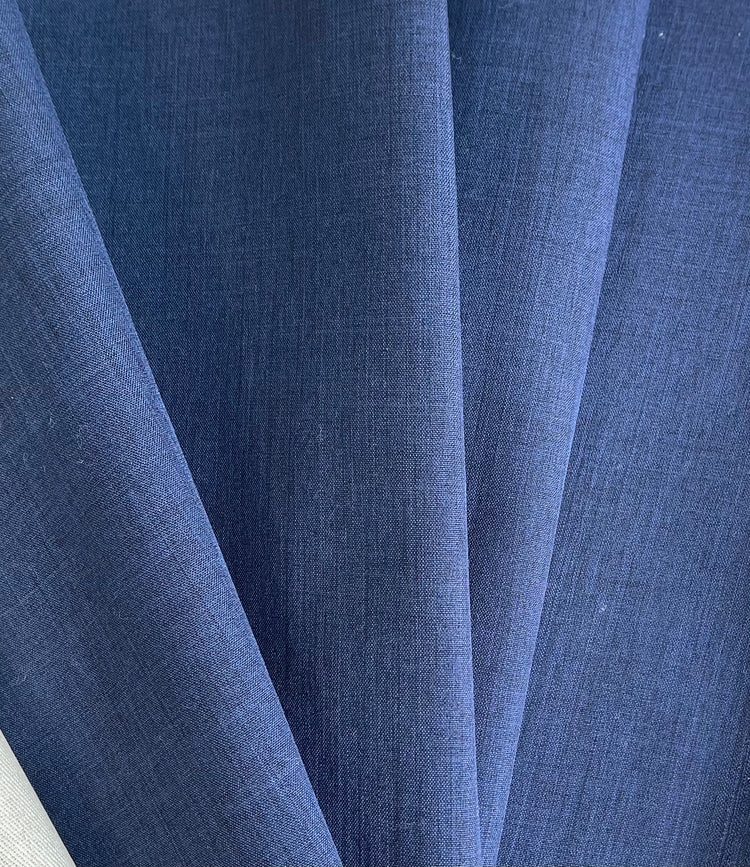 Interfaced Linen Fabric - Navy