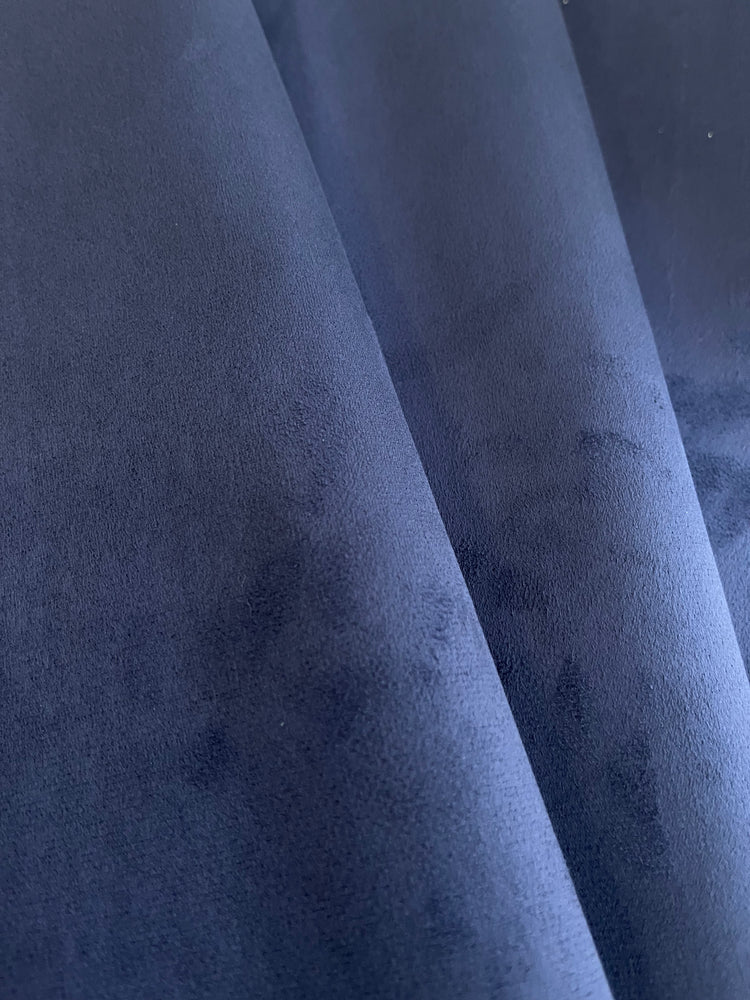 Pre-interfaced Faux Suede Lining Fabric - Navy Blue