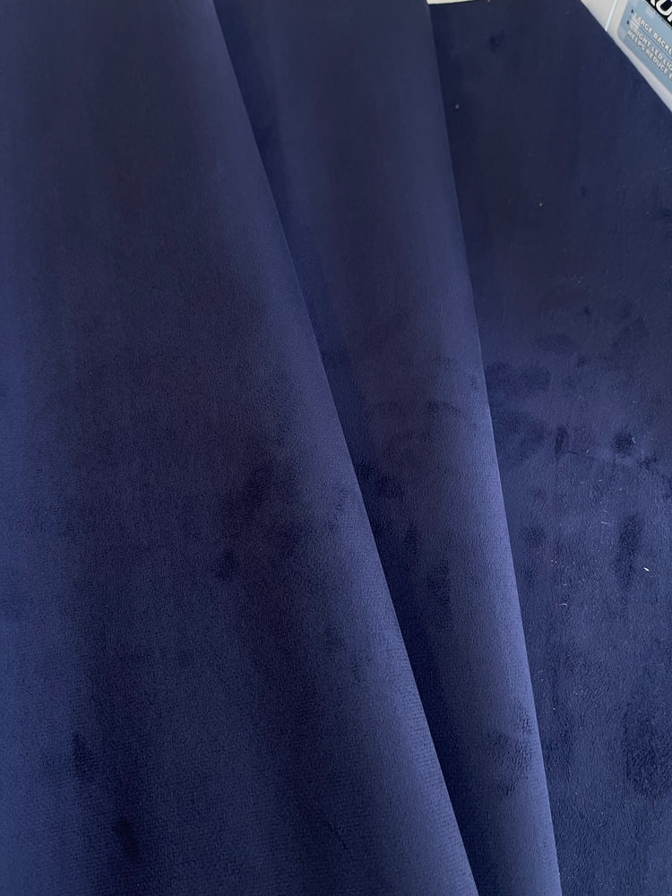 Pre-interfaced Faux Suede Lining Fabric - Navy Blue