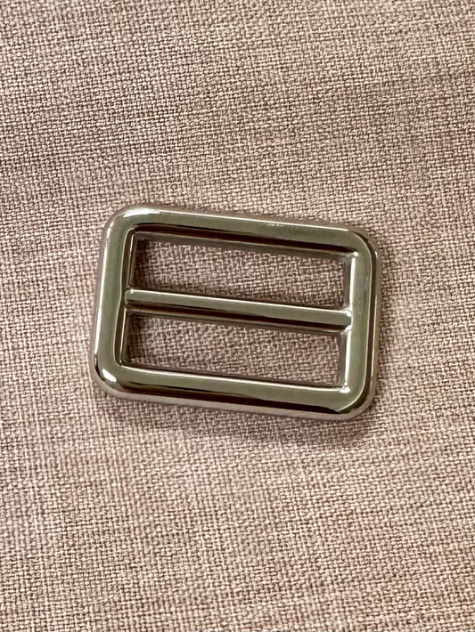 Stainless steel tri-glide buckle slider - 25mm in silver