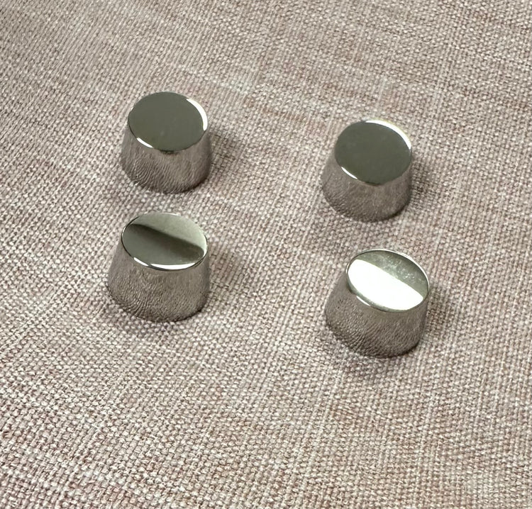 Stainless steel purse feet - in silver - set of 4