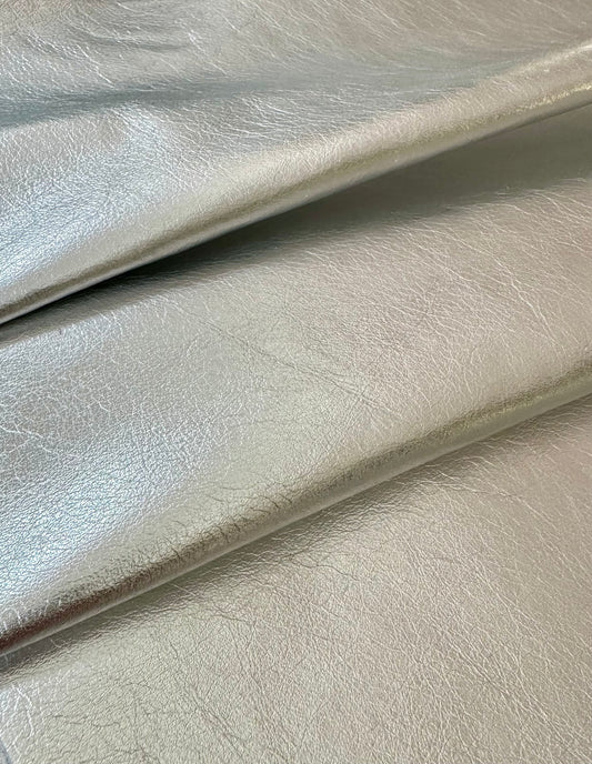 Plongé cowhide leather - Metallic Silver