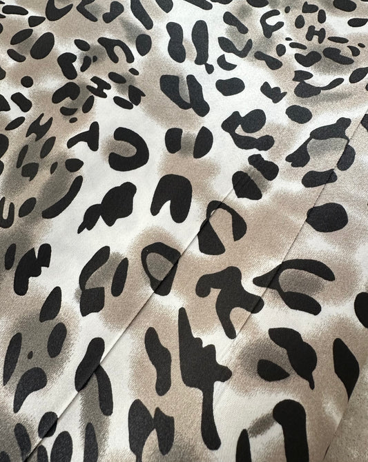 IMPERFECT Pre-interfaced Satin lining in Snow Leopard
