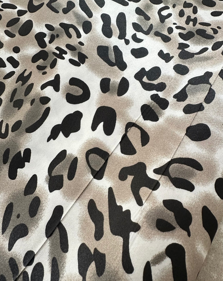 IMPERFECT Pre-interfaced Satin lining in Snow Leopard