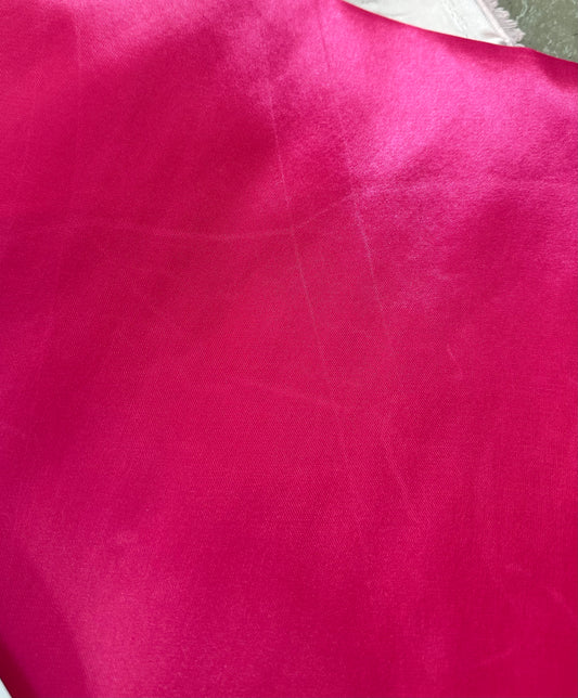 IMPERFECT Pre-interfaced Satin lining in Hot Pink
