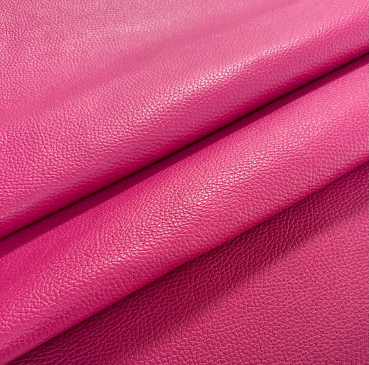 Italian Pebbled Leather in Hot Pink