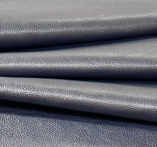 Italian Pebbled Leather in Navy Blue
