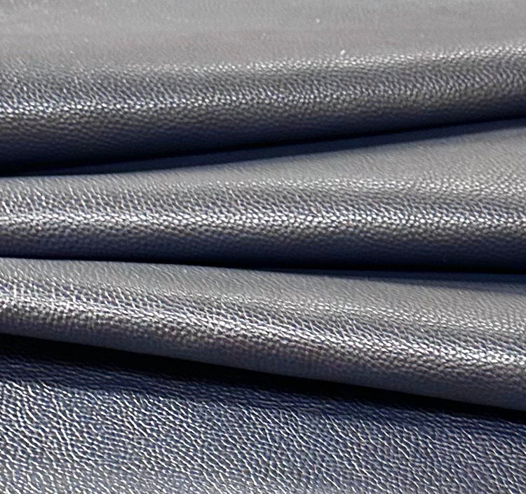 Italian Pebbled Leather in Navy Blue