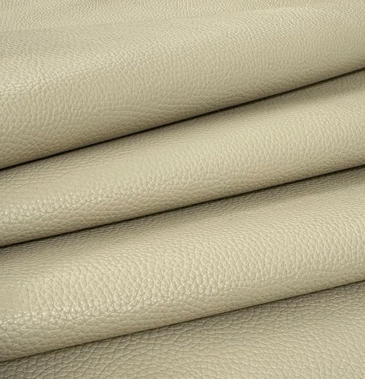 Italian Pebbled Leather in Ivory