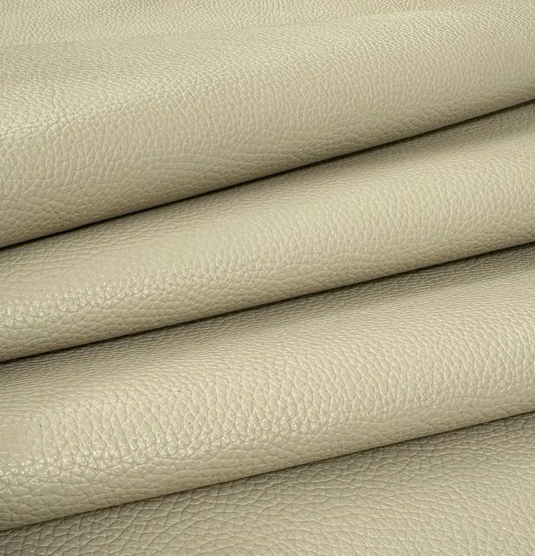 Italian Pebbled Leather in Ivory