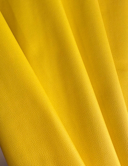 Pebbled Faux Leather - Canary Yellow