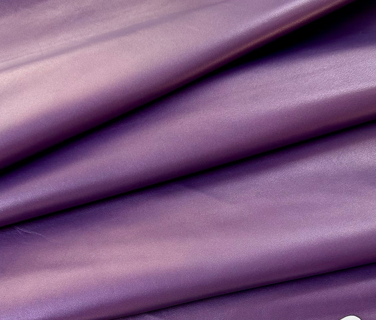 Italian Lambskin Leather - Metallic shimmer Amethyst Purple