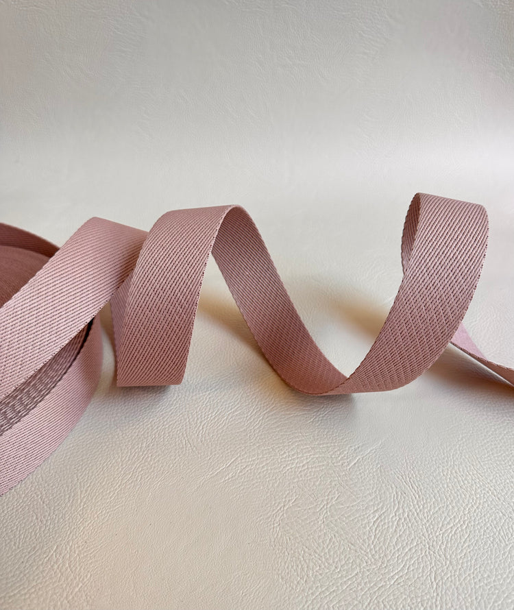 1 1/4" wide Dusty Rose webbing