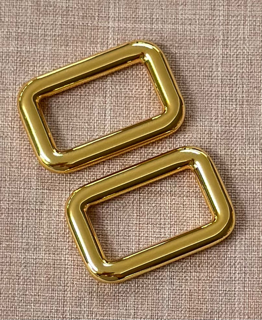 24k gold 1" rectangular ring - in gold - set of 2
