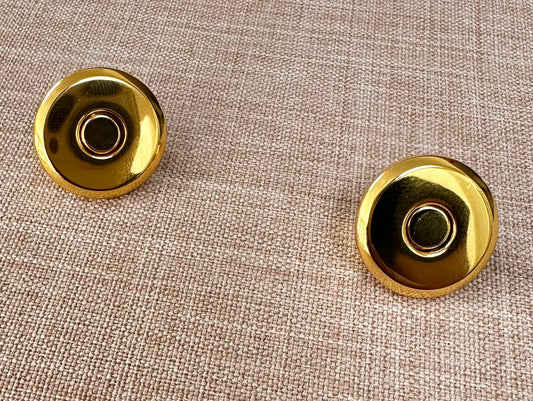 24k gold 18mm round magnetic closure - in gold - 1 set