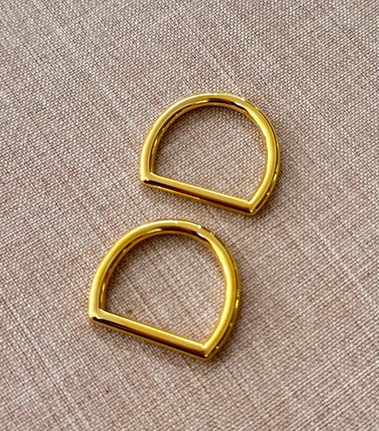 24k gold plated 3/4" d-rings - in gold - set of 2