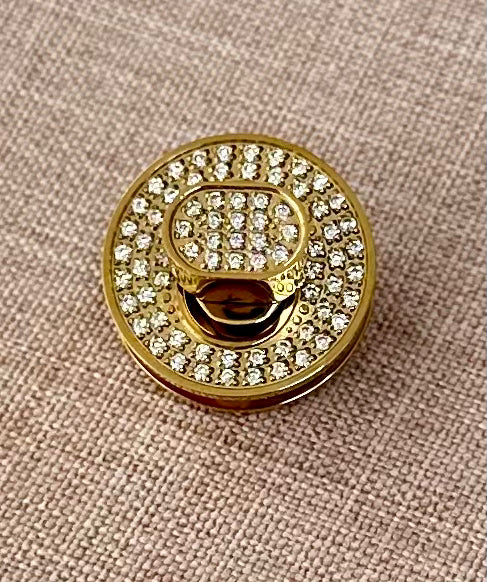 24k gold Swarovski crystal turn lock - in gold