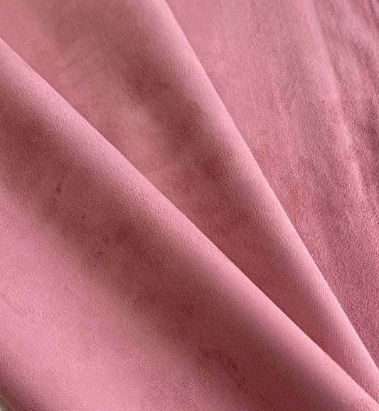 Pre-interfaced Faux Suede Lining Fabric - Dusty Rose