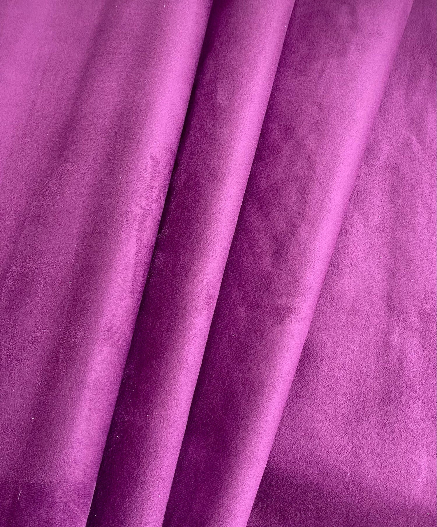 Pre interfaced Faux Suede Lining Fabric Eggplant Purple