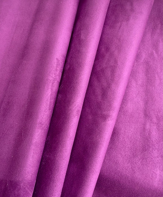 Pre-interfaced Faux Suede Lining Fabric - Eggplant Purple