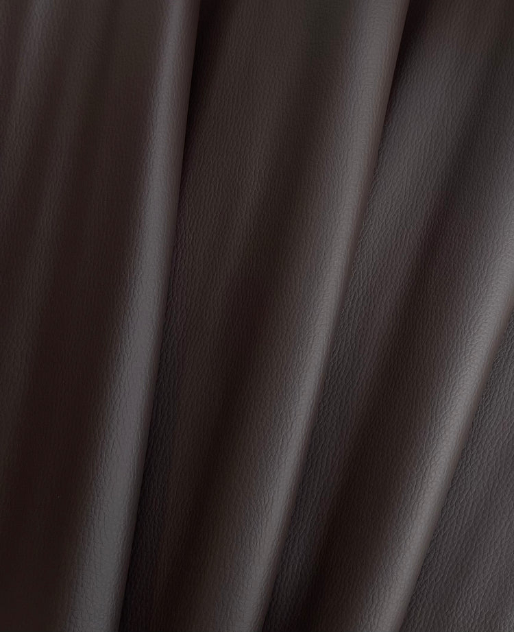 Pebbled Faux Leather - Dark Brown