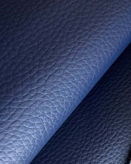 Pebbled Faux Leather - Navy Blue