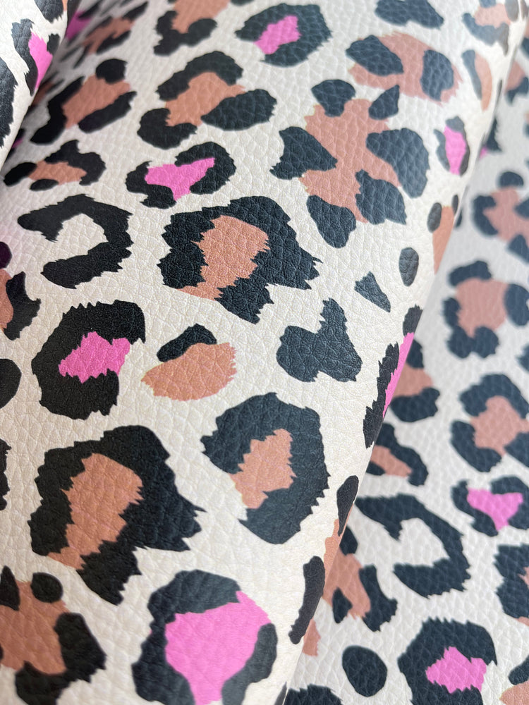 Pebbled Faux Leather - Leopard Print