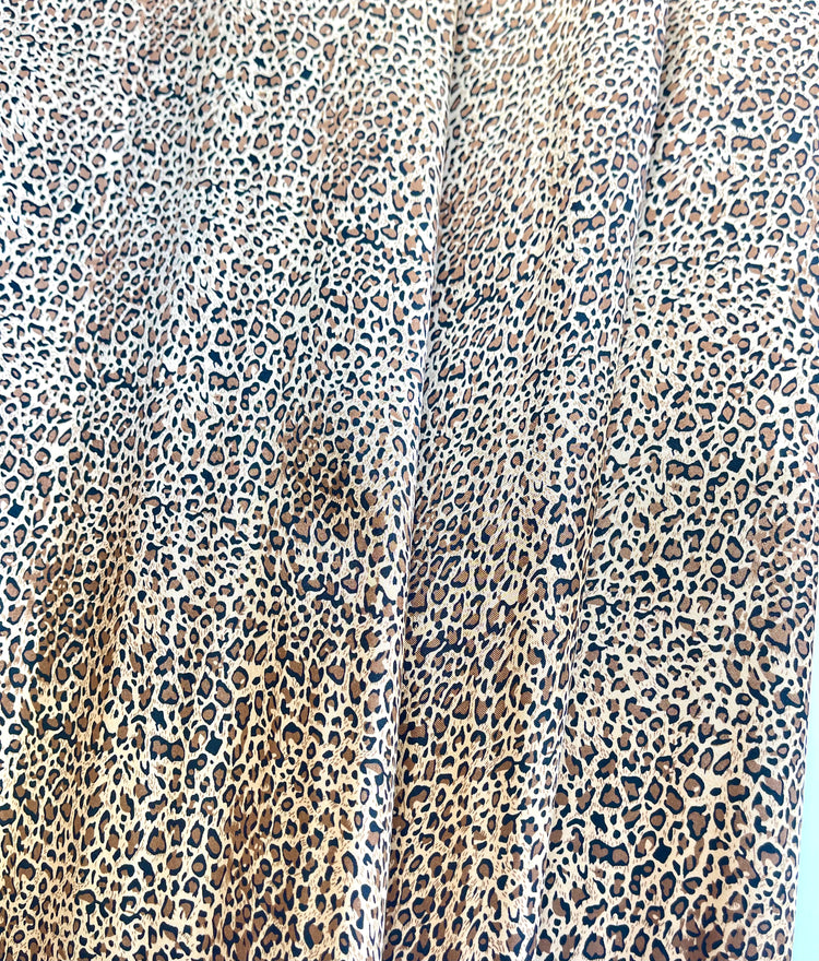 Pre-interfaced Satin Lining Fabric - Cheetah print