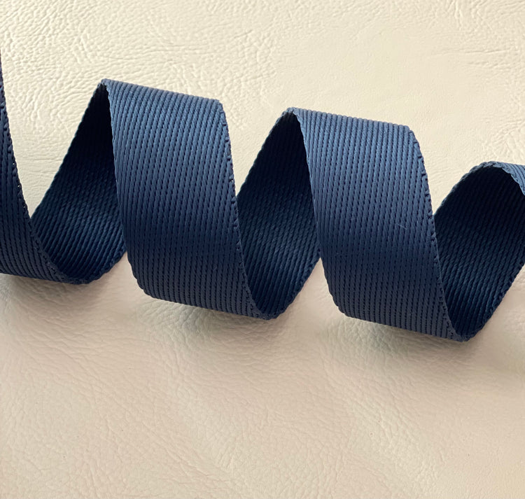 1 1/4" wide Navy blue webbing