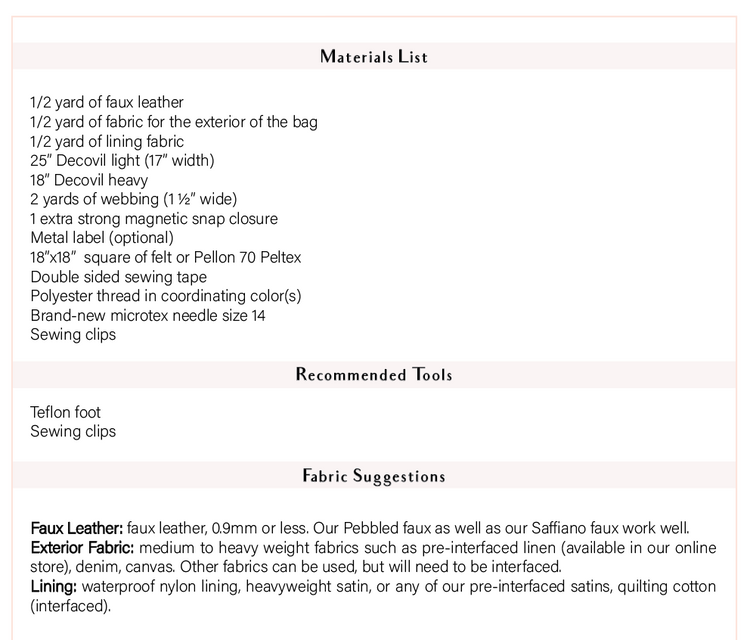 The Leela Tote Bag - PDF Sewing Pattern